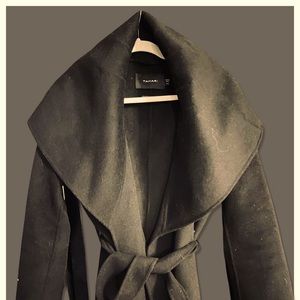 Tahari Shawl collar Wrap Jacket Handmade Wool blend lightweight showstopper !!